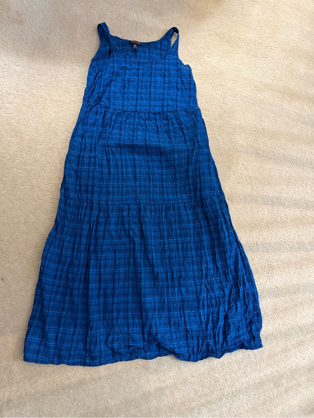 Eileen Fisher Puckered Organic Linen Plaid Tiered Dress xxs

Easy